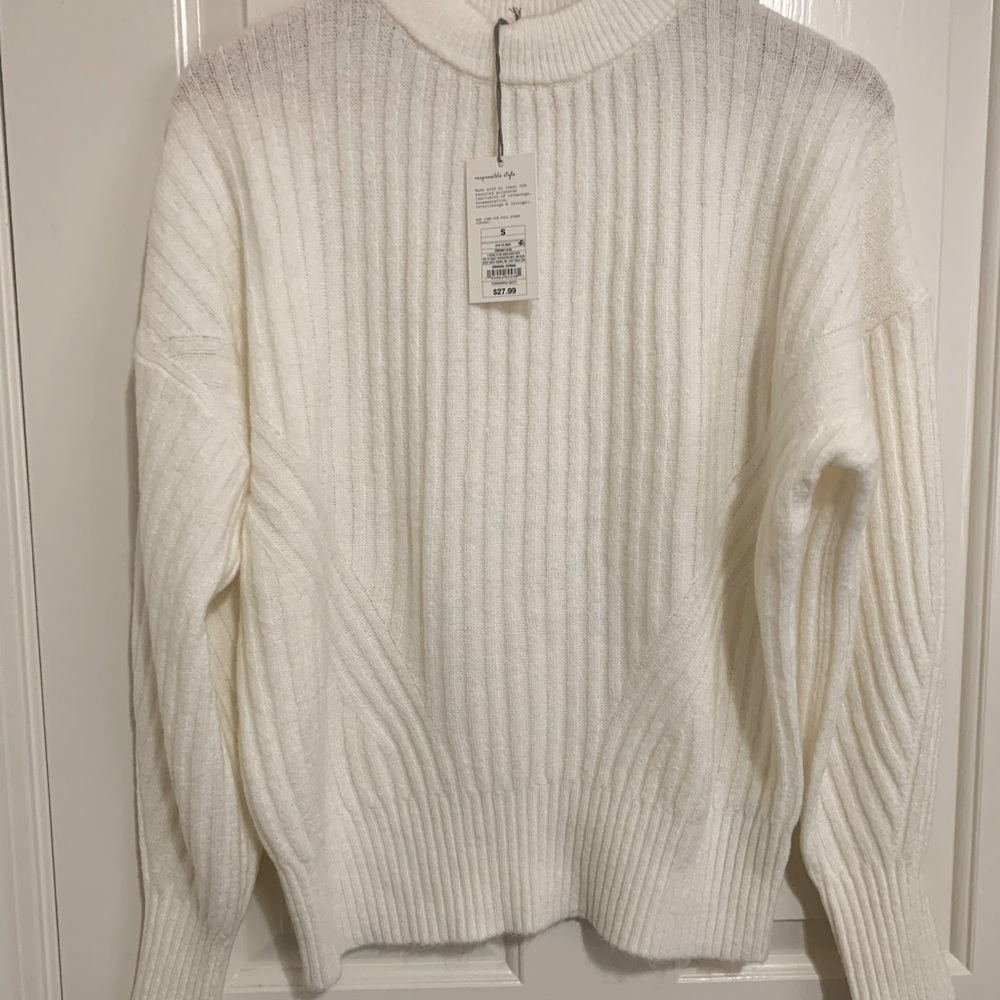 Ribbed Cream Sweater